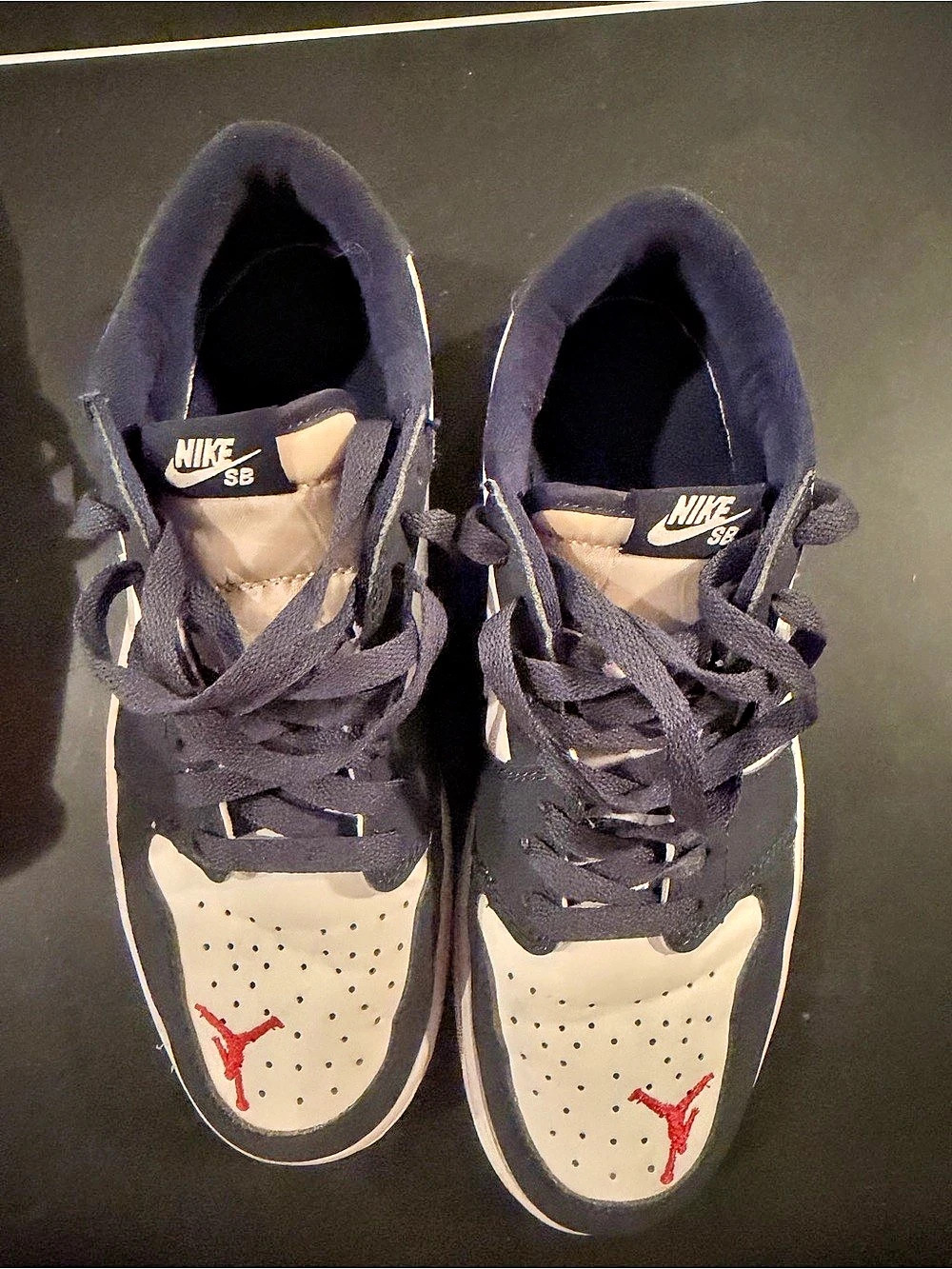 Nike SB x Air Jordan 1 Low 'Midnight Navy' Black & White Sneakers